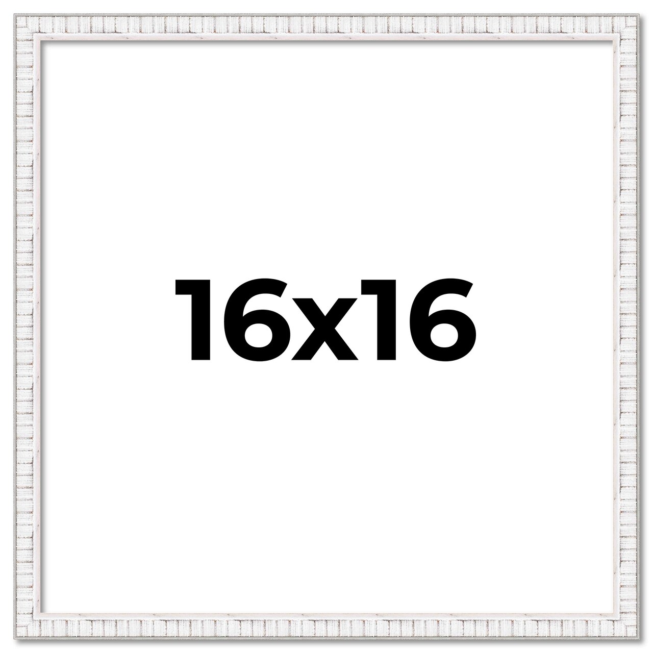 Square Textured White Picture Frame - UV Acrylic, Foam Board Backing, Hanging Hardware